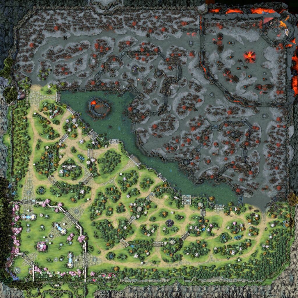 Dota 2 dire radiant map 7.32